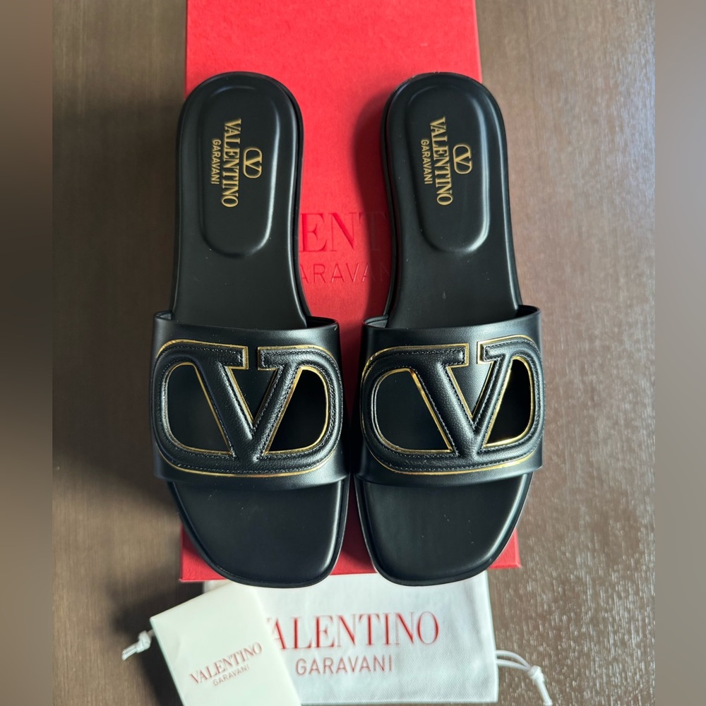 Valentino Garavani VLogo Leather Cutout Sandals